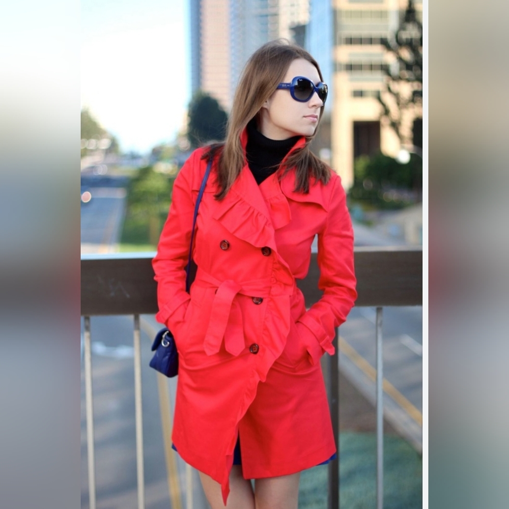 SPIEGEL VONTAGE WOMEN'S SALMON TRENCHCOAT SIZE 8